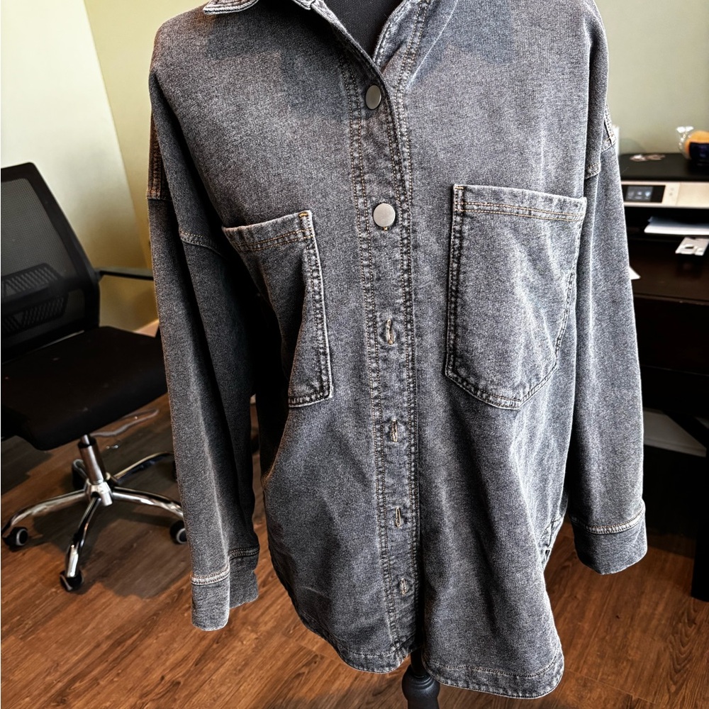 Altar'd State Gray Button Down Shirt